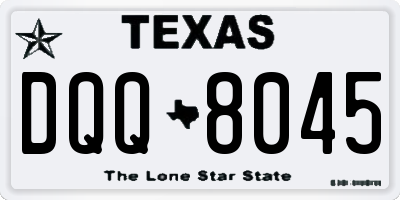 TX license plate DQQ8045