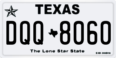 TX license plate DQQ8060