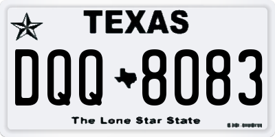 TX license plate DQQ8083