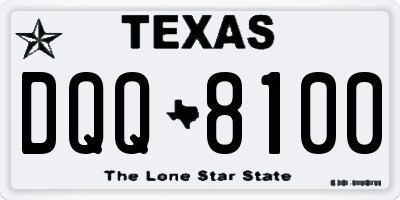 TX license plate DQQ8100