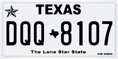 TX license plate DQQ8107
