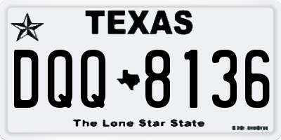 TX license plate DQQ8136