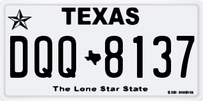 TX license plate DQQ8137