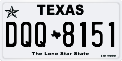 TX license plate DQQ8151