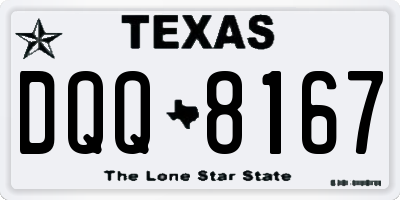 TX license plate DQQ8167