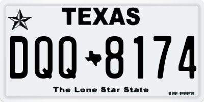 TX license plate DQQ8174