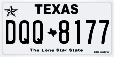 TX license plate DQQ8177