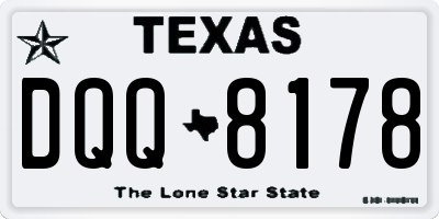 TX license plate DQQ8178