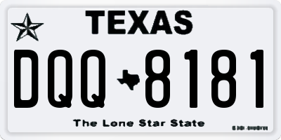 TX license plate DQQ8181