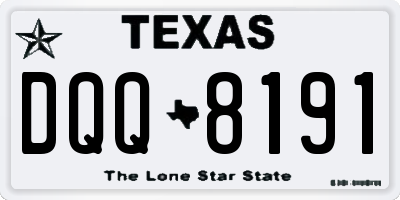 TX license plate DQQ8191