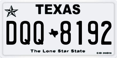 TX license plate DQQ8192