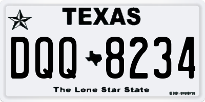 TX license plate DQQ8234