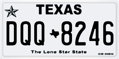 TX license plate DQQ8246