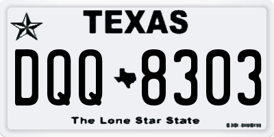 TX license plate DQQ8303