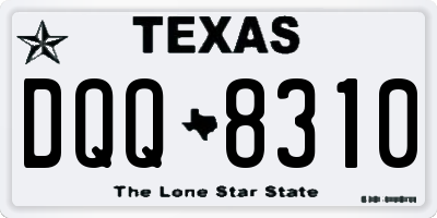 TX license plate DQQ8310