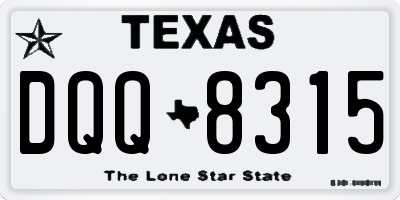 TX license plate DQQ8315