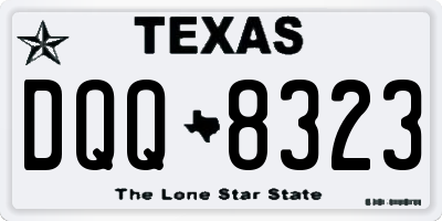 TX license plate DQQ8323