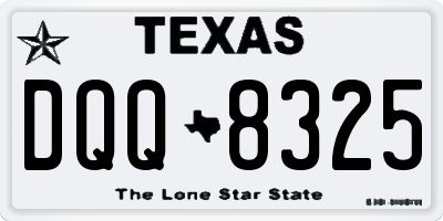 TX license plate DQQ8325