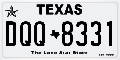 TX license plate DQQ8331