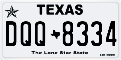 TX license plate DQQ8334