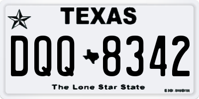 TX license plate DQQ8342