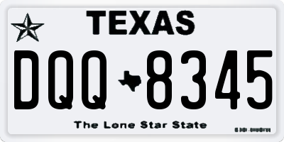 TX license plate DQQ8345