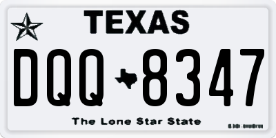 TX license plate DQQ8347