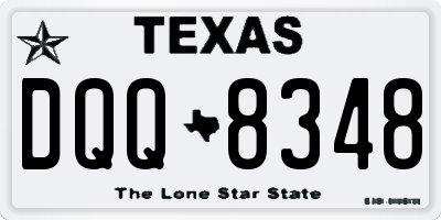 TX license plate DQQ8348
