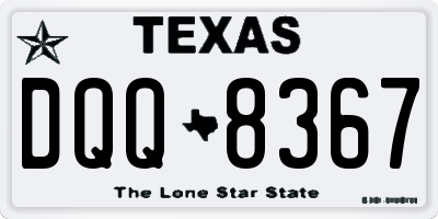 TX license plate DQQ8367
