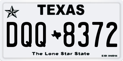 TX license plate DQQ8372