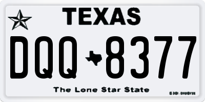 TX license plate DQQ8377
