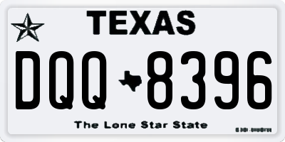 TX license plate DQQ8396
