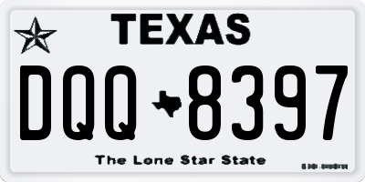 TX license plate DQQ8397
