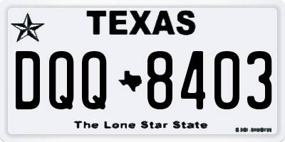 TX license plate DQQ8403