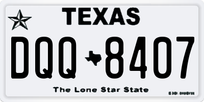 TX license plate DQQ8407
