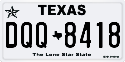 TX license plate DQQ8418