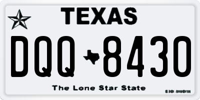 TX license plate DQQ8430