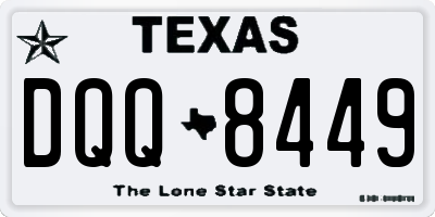 TX license plate DQQ8449
