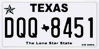 TX license plate DQQ8451
