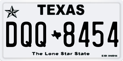 TX license plate DQQ8454