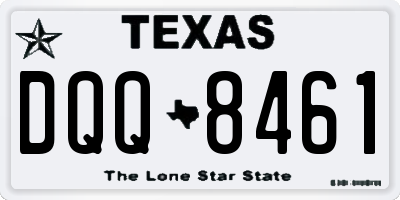 TX license plate DQQ8461
