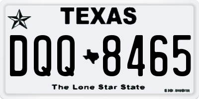 TX license plate DQQ8465
