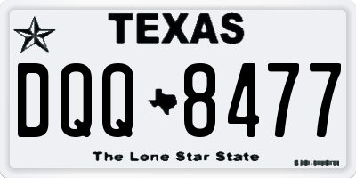 TX license plate DQQ8477