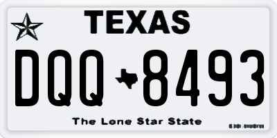 TX license plate DQQ8493