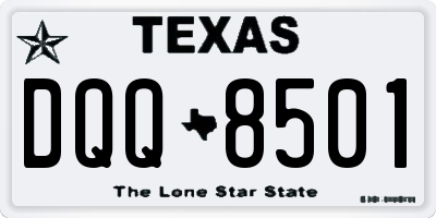 TX license plate DQQ8501