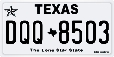 TX license plate DQQ8503