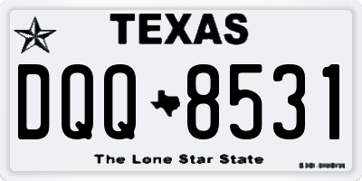 TX license plate DQQ8531