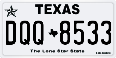 TX license plate DQQ8533