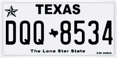 TX license plate DQQ8534