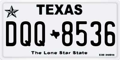 TX license plate DQQ8536
